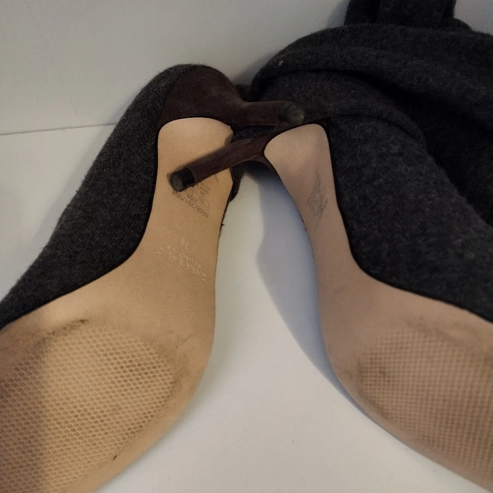 Zara Over the Knee Grey Boots - Picture 5 of 6